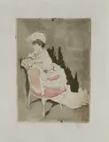 La Parisienne, tournée à gauche (petite planche). 1904 by Jacques Villon, Aquatinte en couleurs sur Japon mince, sold Feb 2023