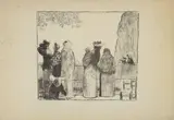 Les Tuileries.1895 by Édouard Vuillard, Lithographie en noir sur Japon mince, petits plis ondulés, quelques taches et salissures,, sold Feb 2023