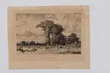 La Maison du garde Un pont en Auvergne. Eaux-fortex sur chine appliqué sur vélin. Epreuves en premier état avant la lettre (D.9,12 I/III) 21,5 x 29,7cm. Avec : by Paul Huet, Lithographie de A, sold Feb 2023