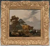 Vaches et moutons au pré by Albert Klomp, Panneau, sold Dec 2022