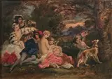Fête champêtre avec des seigneurs by Narcisse Virgile Diaz De La Peña, Panneau parqueté, sold Dec 2022