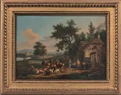 Troupeau devant une auberge by Auguste-Xavier Leprince, Toile, sold Dec 2022