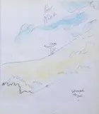 Fillette dans un paysage by Jean-Jacques Sempé, 2015, Mine de plomb, encre et aquarelle sur papier, sold Feb 2023