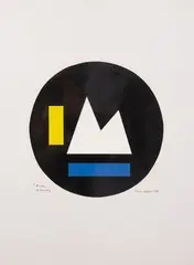 Nuits de Xenakis by Jean Legros, 1978, Collage, acrylique sur carton, contrecollé sur carton, sold Feb 2023