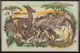 Les gazelles by Maurice Fiévet, Lithographie signée, dédicacée et numérotée, sold Apr 2023