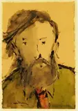 Sans titre - Portrait by Roger Cantin, Aquarelle, sold Dec 2021