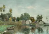Au bord de l'eau by Willem Johannes Weissenbruch, Aquarelle, sold Dec 2021
