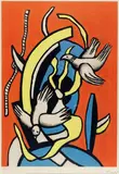 Composition aux deux oiseaux by Fernand Léger, 1955, Lithographie couleur, sold Oct 2021