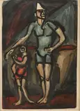 Clown et Enfant. Planche du " Cirque ". 1930 by Georges Rouault, Aquatinte en couleurs, sold Feb 2020