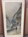 Colonne de soldats sur un chemin de Montagne, Courbaisse by Pierre Comba, Aquarelle signée en bas à gauche et situé "courbaisse" en bas à droite, sold Feb 2020