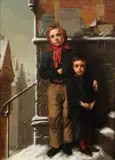 Petits enfants des rues by Willem Geets, Panneau, sold Nov 2019