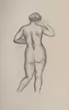 Femme nue de dos tournée à droite. 1928 by Aristide Maillol, Lithographie en noir sur Japon, épreuve signée du monogramme numérotée, sold Nov 2019