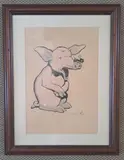 Le cochon et l'abeille by Benjamin Rabier, Lithographie en couleurs, sold Jun 2025