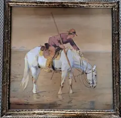 Le gardien camarguais by Édouard Doigneau, Aquarelle signée en bas à gauche, sold Jun 2025