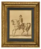 L’Empereur Napoléon Ier à cheval by Carle Vernet, Lavis brun sur esquisse au crayon noir, sold Jun 2025