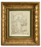Recto : Napoléon Ier en costume de sacre Verso : caricature, d’après Isabey by Anne-Louis Girodet, Crayon noir, sold Jun 2025
