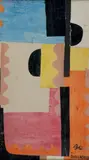 Composition abstraite, circa 1930 by Boris Jean Lacroix, Aquarelle et collage sur papier, sold Dec 2017