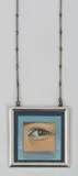 Pendentif “Récupération spatiale” by Maxime van de Woestijne, 1975, Aquarelle sur carton encadré, métal Poinçon sur le cadre MW, sold Dec 2017