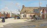 Chaumière au bord de l'eau by Paul Béllanger-Adhémar, Aquarelle gouachée signée en bas à droite, sold Mar 2014
