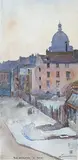 Paris, la rue Lacepède by Luc Moreau, Aquarelle sur papier signé et monogrammé en bas à droite, sold Mar 2014