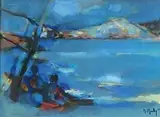 Sur la plage by Marcel Mouly, 1975, Gouache signée et datée «75» en bas à droite, sold Mar 2014