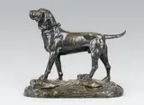 Chien de chasse by Leon Bureau, Epreuve en bronze à patine brun, sold Mar 2014