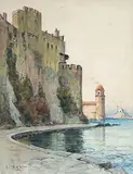 Vue de Collioure by Louis Noël Ageron, 1926, Aquarelle sur papier signée et datée en bas à gauche, sold Feb 2014
