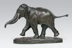Eléphant de Cochinchine by Antoine-Louis Barye, Epreuve en bronze à patine brun foncé nuancé, sold Feb 2014