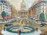 Le Panthéon, la rue Soufflot by Lucien Génin, Gouache signée en bas droite, sold Dec 2013