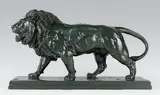 Lion marchant by Antoine-Louis Barye, Epreuve en bronze à patine brun vert nuancé, sold Dec 2013