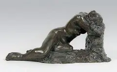 Solitude by Marie-Josèphe Bourron, Epreuve en bronze à patine nuancé vert, sold Dec 2013