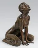Femme à genoux by Annabelle Delaigue, Epreuve en bronze à patine brun richement nauncé rouge, sold Dec 2013