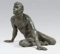 Homme assis by Marie-Josèphe Bourron, Epreuve en bronze à patine nuancé vert, sold Dec 2013