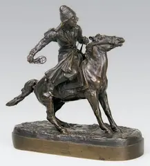 Coup de vent by Eugène Langeray, Epreuve en bronze à patine brun nuancé, sold Dec 2013