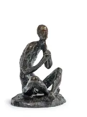 Joueur de pipeau by Robert Couturier, 1948, Épreuve en bronze à patine brune, sold Jun 2025