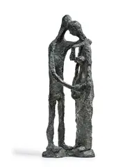 Le couple debout by Robert Couturier, 1947, Épreuve en bronze à patine noire, sold Jun 2025