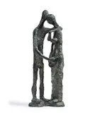 Le couple debout by Robert Couturier, 1947, Épreuve en bronze à patine noire, sold Jun 2025