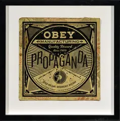 dit OBEY. Qualité discord, 2013 – HPM by Shepard Fairey, Technique mixte et collage sur papier, sold May 2025