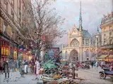 Animation sur le Boulevard Magenta à Paris by Eugène Galien-Laloue, Gouache signée en bas à gauche, sold Jun 2007