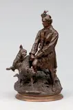 Valet de chasse et ses deux chiens by Pierre-Jules Mêne, Épreuve en bronze, fonte d'édition multiple vers, sold Jun 2007