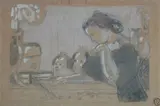 Femme et enfants by Maurice Denis, vers 1905, Encre et gouache sur papier brun, sold Dec 2024