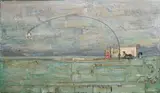La pêche au gros by Louis Pons, Technique mixte et collage sur panneau signé au dos, sold Dec 2024
