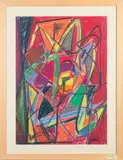 Composition verticale (n° 29) by Jean Villeri, 1947, Pastel et fusain sur papier, sold Dec 2024