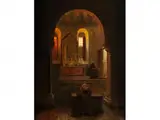 Inneres Einer Kapelle in Florenz by Andreas Achenbach, oil on board, sold Dec 2016