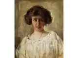 Bildnis Einer Jungen Frau in Weisser Bluse by Vincenzo Irolli, oil on canvas, offered Sep 2023