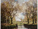 Kanallandschaft mit Vieh und Bäumen by Arnold Marc Gorter, oil on canvas, offered Sep 2023