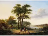 Das Leben am Fluss by Monogrammist des 19. Jahrhunderts, oil on canvas, offered Jun 2026