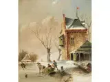 Bauern Beladen Einen Pferdeschlitten by Hendrick Avercamp, oil on panel, offered Mar 2026