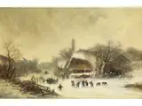 Winterlandschaft mit Bauernhaus by Anton Doll, oil on canvas, sold Jun 2024