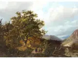 Urige Landschaft mit Wildbach und Figuren by Heinrich Zuther, oil on canvas, offered Jun 2026